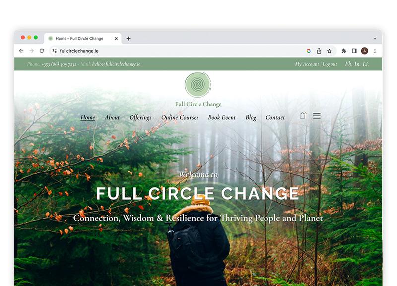 Website design therapy and integrated learning platform for Full Circle Change in Wicklow