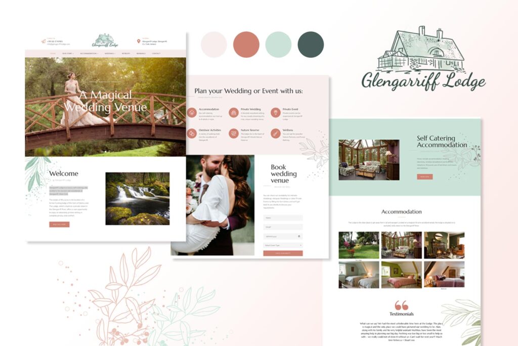 web design in Glengarriff, West Cork for a hospitality business and wedding venue